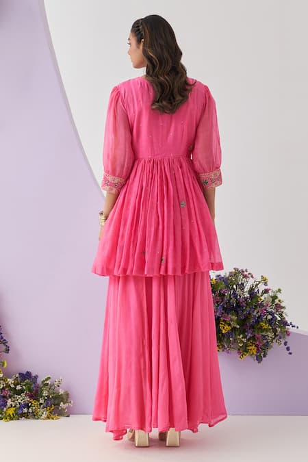 Shipraa Grover Mallika Zari Embroidered Kurta Sharara Set 