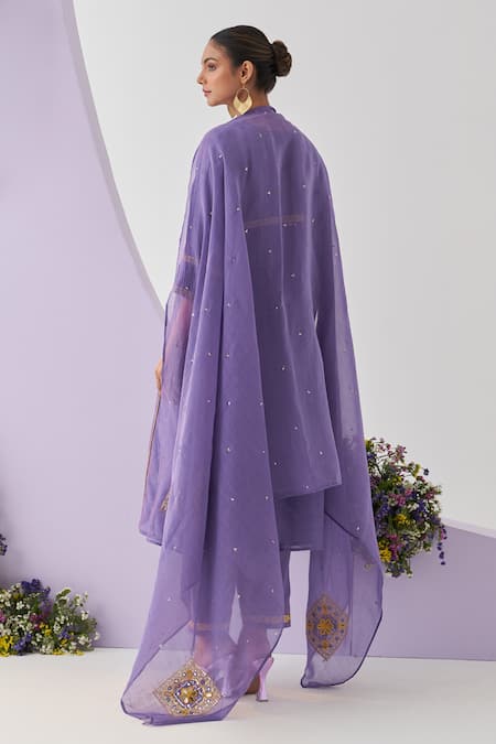 Shipraa Grover Lavender Mirror & Sequin Work Kurta Set 