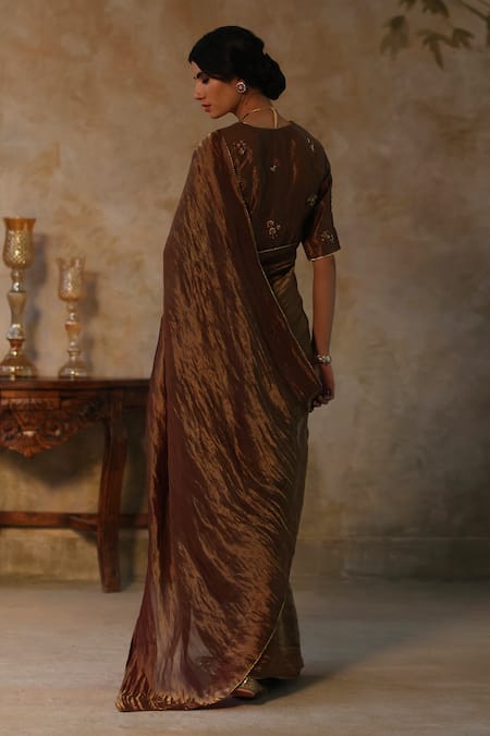 Begum Farhana Silk Tissue Saree With Blouse 