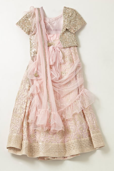 Shruti Jalan Persian Fleur Zari Embroidered Lehenga With Attached Dupatta Blouse 