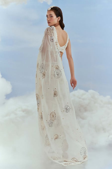 Nachiket Barve Nova Embroidered Saree With Blouse 