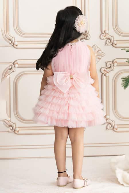 Shop Ruchika Lath Label Pink Tulle Embroidery Butterfly Bodice Dress at Aza Fashions Shop_Ruchika Lath Label_Pink Tulle Embroidery Butterfly Bodice Dress _at_Aza_Fashions