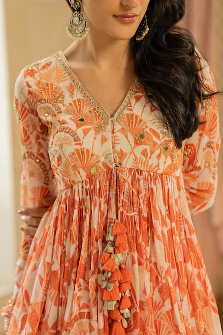 acka georgette peplum tops（Sky Blue Georgette Floral Peplum