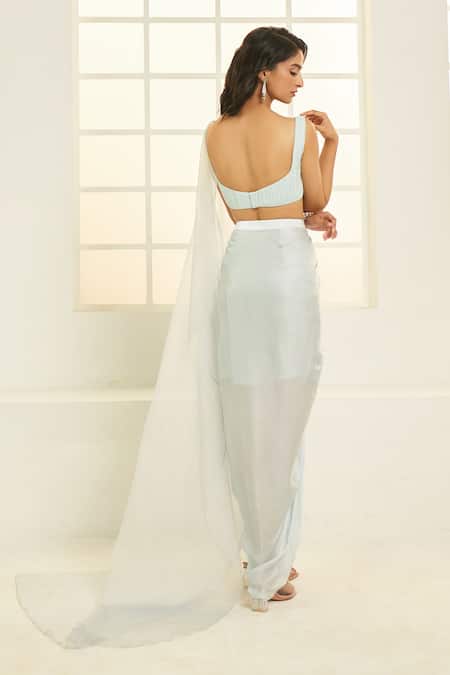 Masumi Mewawalla X AZA Embroidered Dhoti Skirt With Blouse 