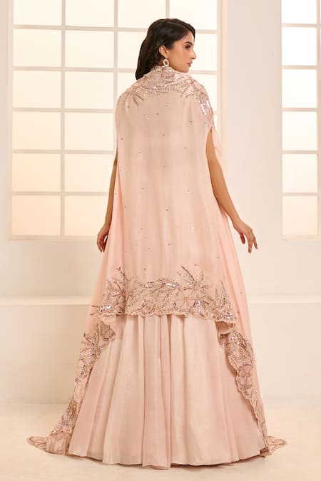 Masumi Mewawalla X AZA Floral Embroidered Cape Lehenga Set 