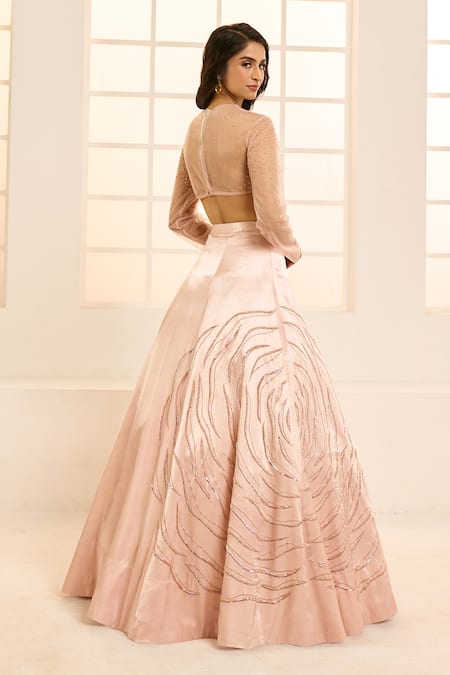 Masumi Mewawalla X AZA Placement Floral Embroidered Lehenga Set 