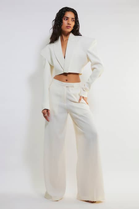 Amazon.com: CHARMMODE Women's Suit Set Solid Single Button Crop Blazer and  Slant Pocket Suit Pants Women's Suit Set Formal (Color : Khaki, Size :  Large) : Clothing, Shoes & Jewelry