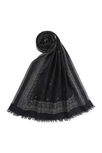 Buy Shingora Black Dotted Floral Work Woven Stole Online at Aza Fashions Buy_Shingora_Black Dotted Floral Work Woven Stole _Online_at_Aza_Fashions