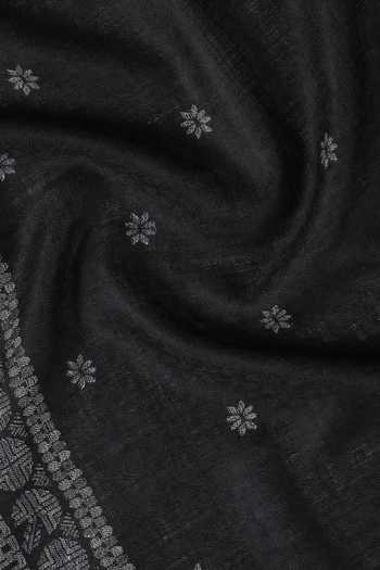 Shop Shingora Black Dotted Floral Work Woven Stole Online at Aza Fashions Shop_Shingora_Black Dotted Floral Work Woven Stole _Online_at_Aza_Fashions