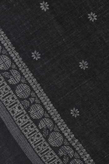 Shingora Black Dotted Floral Work Woven Stole at Aza Fashions Shingora_Black Dotted Floral Work Woven Stole _at_Aza_Fashions
