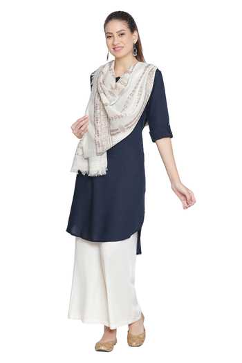 Shingora Off White Saumya Geometric Pattern Stole Online at Aza Fashions Shingora_Off White Saumya Geometric Pattern Stole _Online_at_Aza_Fashions