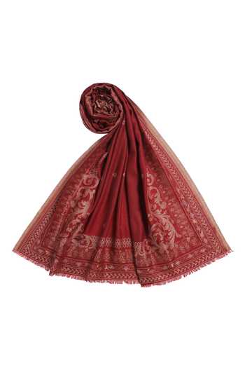 Buy Shingora Maroon Aadila Flower Woven Shawl Online at Aza Fashions Buy_Shingora_Maroon Aadila Flower Woven Shawl _Online_at_Aza_Fashions