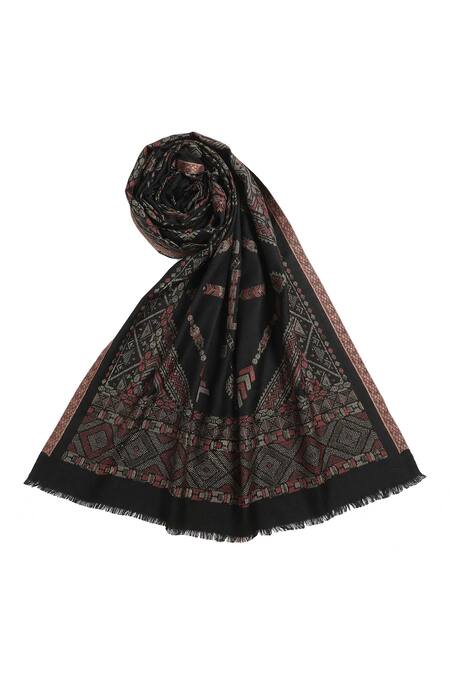 Buy Shingora Black Siya Wool Woven Stole Online at Aza Fashions Buy_Shingora_Black Siya Wool Woven Stole _Online_at_Aza_Fashions
