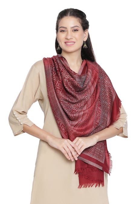 Shingora Omaira Geometric Pattern Woven Stole 