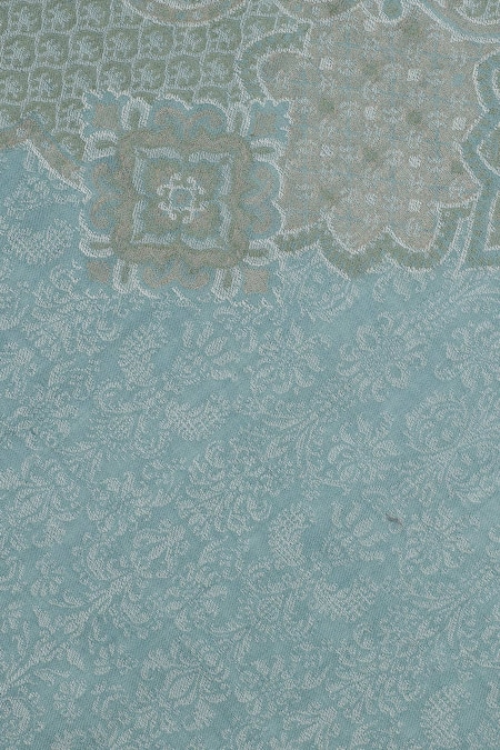 Shingora_Blue Rafat Floral Paisley Pattern Woven Stole _at_Aza_Fashions
