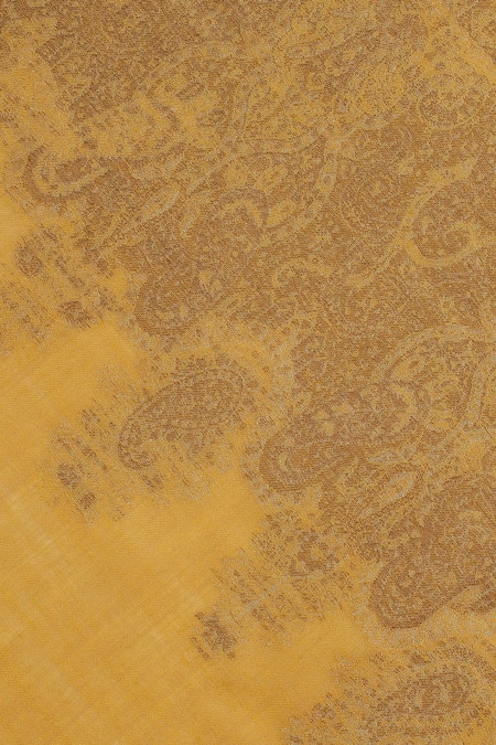 Shingora_Yellow Saafia Wool Woven Stole _at_Aza_Fashions