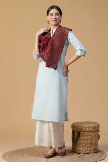 Buy Shingora Maroon Saafia Paisley Pattern Woolen Stole at Aza Fashions Buy_Shingora_Maroon Saafia Paisley Pattern Woolen Stole _at_Aza_Fashions