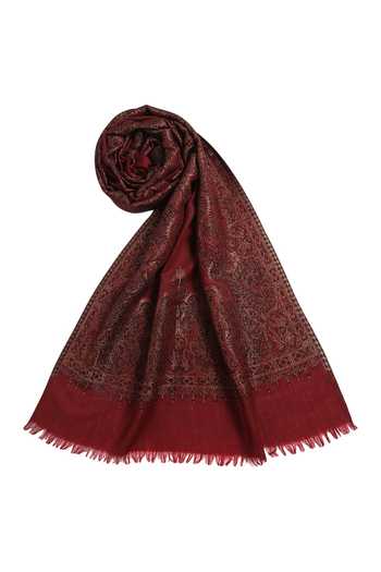 Buy Shingora Maroon Saafia Paisley Pattern Woolen Stole Online at Aza Fashions Buy_Shingora_Maroon Saafia Paisley Pattern Woolen Stole _Online_at_Aza_Fashions