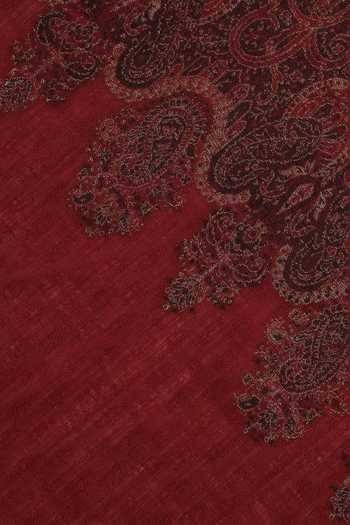 Shingora Maroon Saafia Paisley Pattern Woolen Stole at Aza Fashions Shingora_Maroon Saafia Paisley Pattern Woolen Stole _at_Aza_Fashions