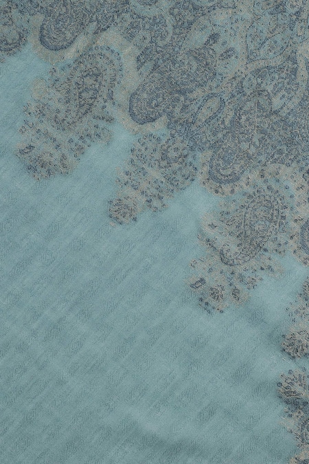 Shingora Blue Saafia Wool Metallic Stole at Aza Fashions Shingora_Blue Saafia Wool Metallic Stole _at_Aza_Fashions