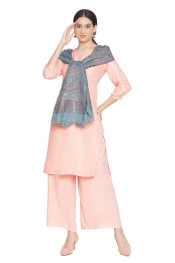 Shingora Blue Sarah Paisley Pattern Wool Stole Online at Aza Fashions Shingora_Blue Sarah Paisley Pattern Wool Stole _Online_at_Aza_Fashions