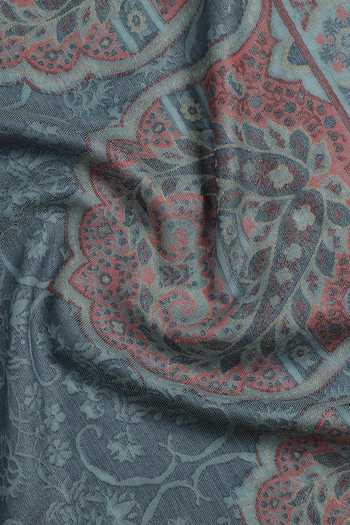 Shop Shingora Blue Sarah Paisley Pattern Wool Stole Online at Aza Fashions Shop_Shingora_Blue Sarah Paisley Pattern Wool Stole _Online_at_Aza_Fashions