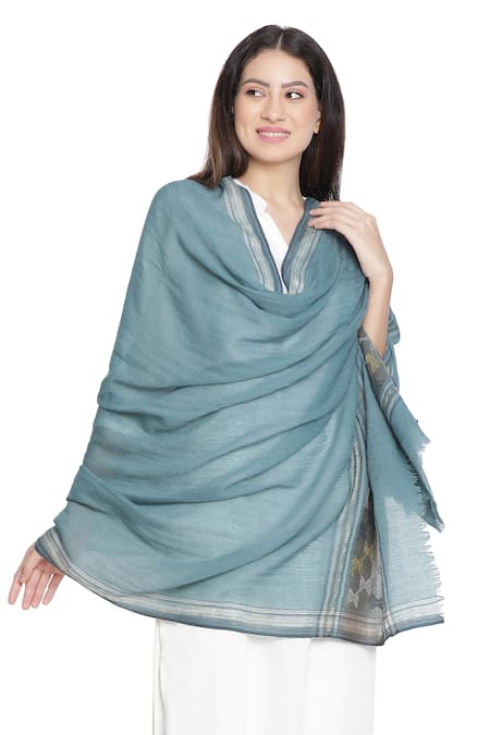 Shingora Ibadat Geometric Pattern Woven Wool Shawl 