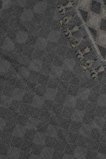 Shingora Grey Jacquard Woven Geometric Pattern Wool Shawl at Aza Fashions Shingora_Grey Jacquard Woven Geometric Pattern Wool Shawl _at_Aza_Fashions
