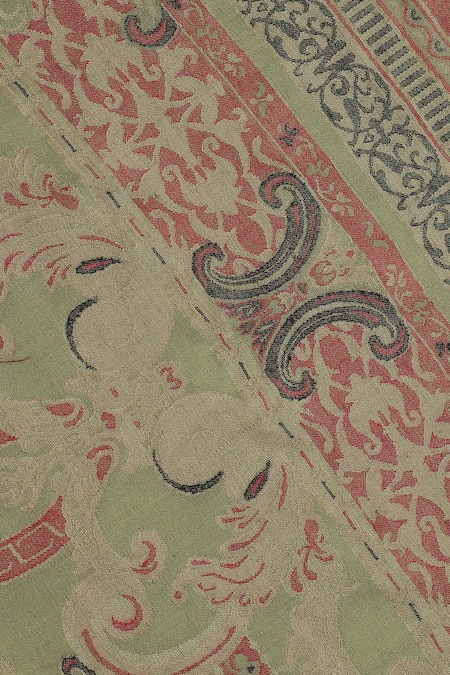 Shingora_Green Bohemian Fleur Urshia Art Woven Stole _at_Aza_Fashions