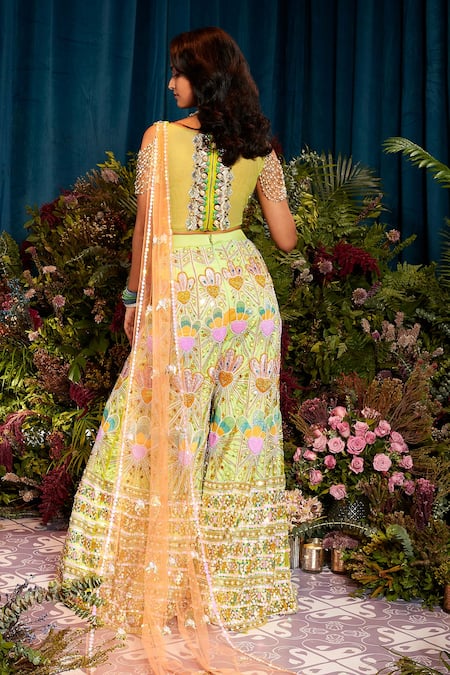 Papa Don't Preach Nova Sequin Work Blouse Sharara Set 