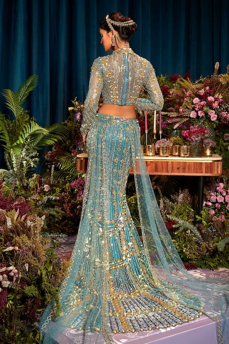 Papa Don't Preach Thalia Stripe Embellished Lehenga Set 