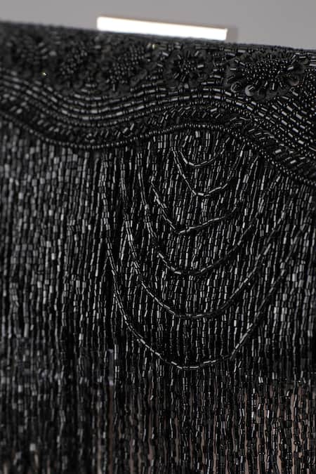 Buy Feza Bags Black Embellished Cutdana Clutch Online at Aza Fashions Buy_Feza Bags_Black Embellished Cutdana Clutch _Online_at_Aza_Fashions