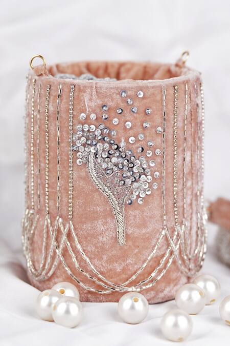 Buy Feza Bags Pink Embroidery Pixi Dust Hand Potli Bag Online at Aza Fashions Buy_Feza Bags_Pink Embroidery Pixi Dust Hand Potli Bag _Online_at_Aza_Fashions