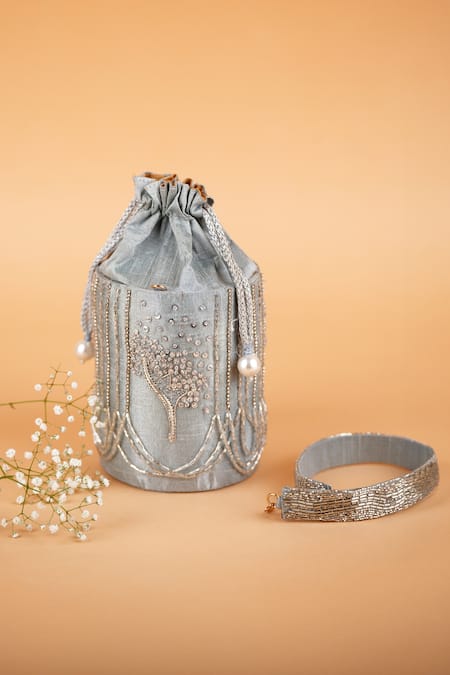 Feza Bags Pixi Dust Sequin Embroidered Potli Bag 