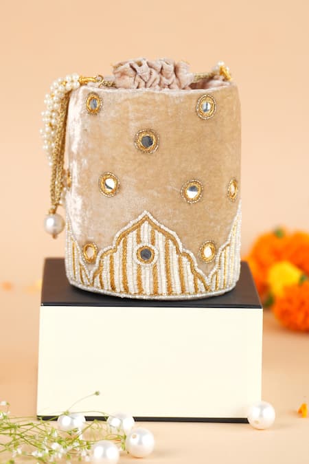 Feza Bags Mughal Applique Potli Bag 