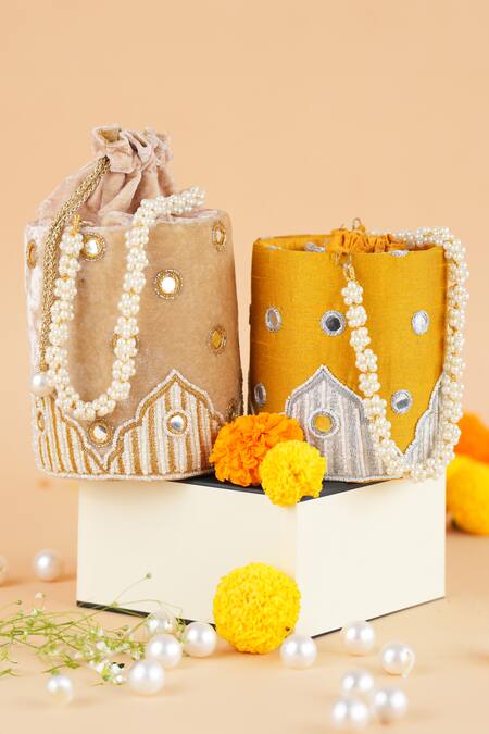 Buy Feza Bags Gold Applique Mughal Potli Bag Online at Aza Fashions Buy_Feza Bags_Gold Applique Mughal Potli Bag _Online_at_Aza_Fashions