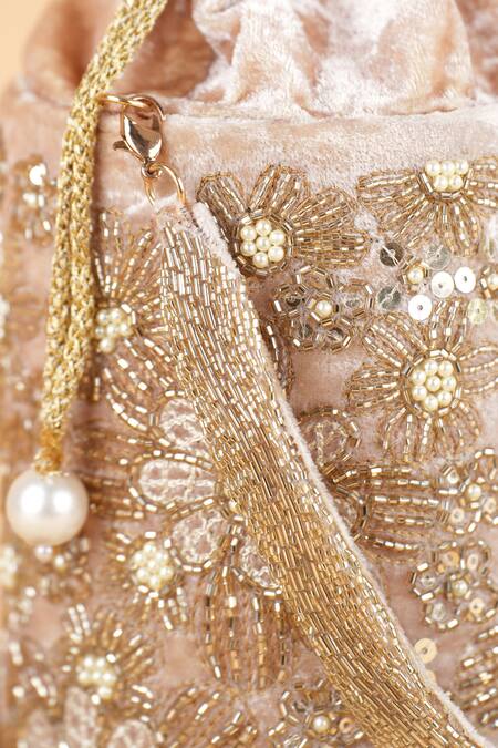 Feza Bags Gold Embroidery Elixir Potli Bag Online at Aza Fashions Feza Bags_Gold Embroidery Elixir Potli Bag _Online_at_Aza_Fashions