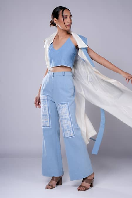 DIKSHA KHANNA Denim Patchwork Pant 