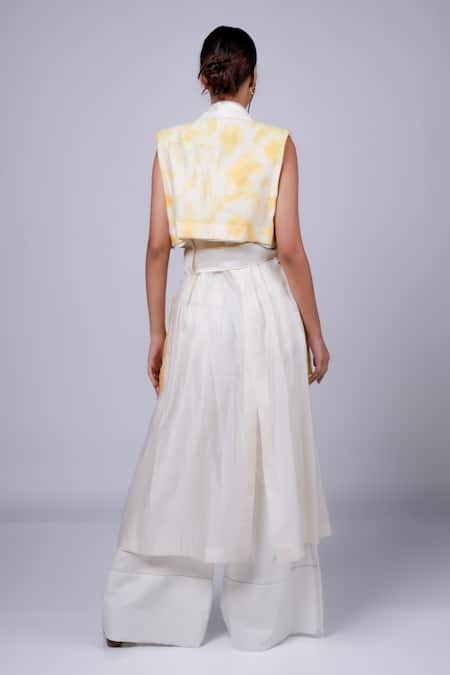 Diksha Khanna Tie-Dye Pattern Trench Coat Pant Set 