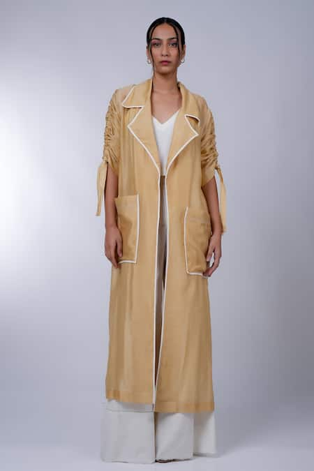 DIKSHA KHANNA Solid Trench Coat Pant Set 