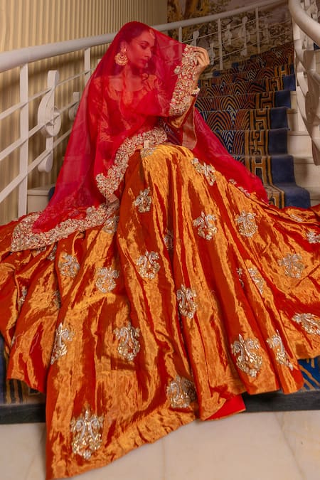 Atelier Shikaarbagh Round Neck Kurta Lehenga Set 