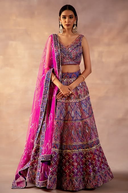 Supriya's Wedding Wear Purple Banarasi Lehenga Choli at Rs 40000 in Anand
