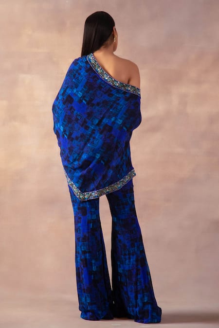 Laxmishriali Square Print Top & Flared Pant Set 