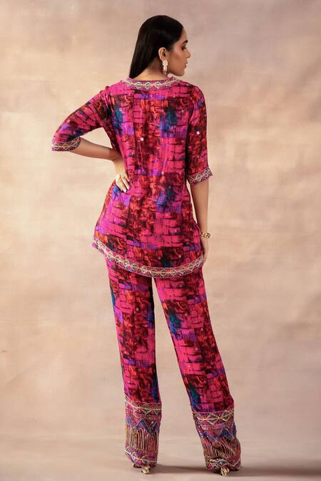 Laxmishriali Geometric Digital Print Top & Pant Set 