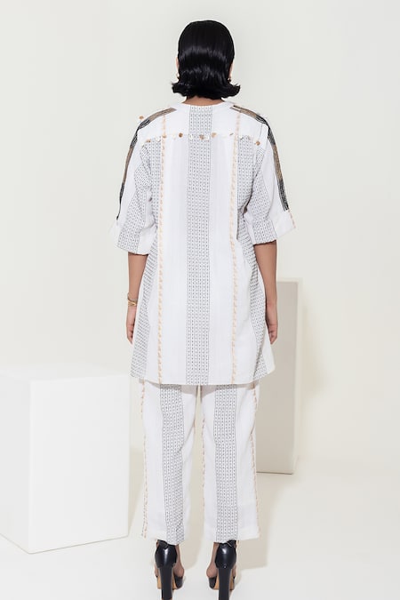 Kusmi Hand Embroidered Shirt & Pant Set 