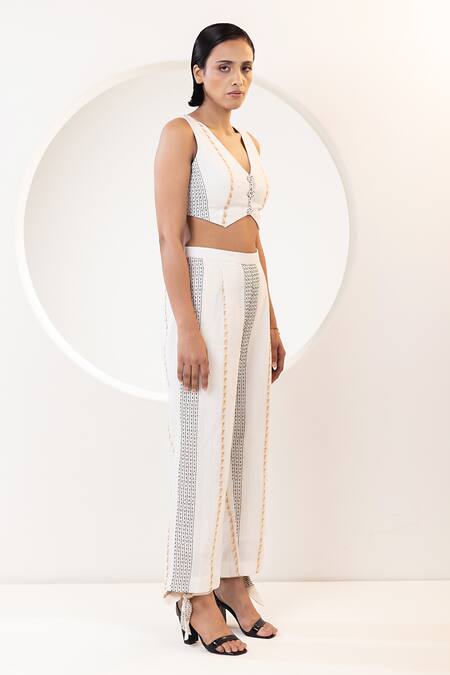 Kusmi Hand Embroidered Waistcoat & Pant Set 