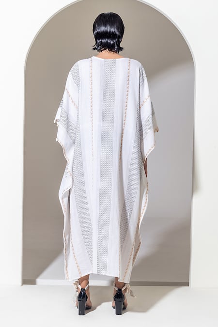 Kusmi Shell Embroidered Kaftan With Slip 