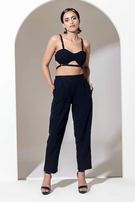 KUSMI Sequin & Bead Embroidered Hem Pant 