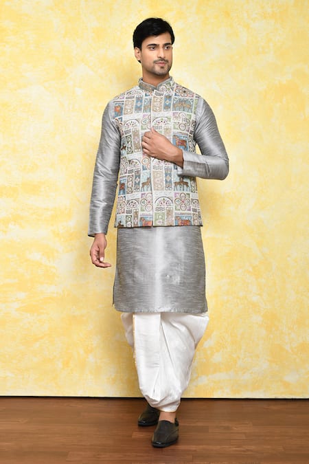 Arihant Rai Sinha Motif Embroidered Bundi Dhoti Pant Set 