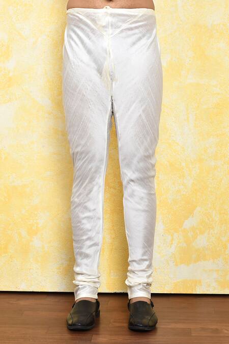 Arihant Rai Sinha_Off White Georgette, Silk Abstract Pattern Kurta And Churidar Set _Online_at_Aza_Fashions